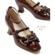 Iris Corolla Frame Square Heel Shoes(Reservation/8 Colours/Full Payment Without Shipping)